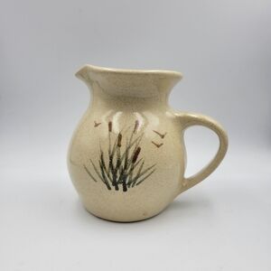 Hand Painted Ceramic Cattail Creamer/Small Pitcher